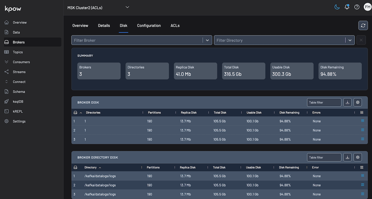 Kpow Broker Disk UI