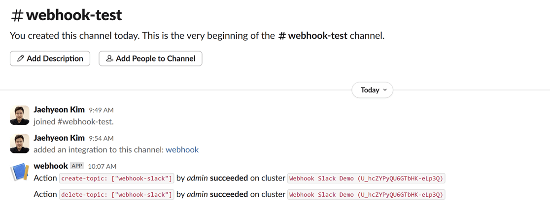 Slack Webhook Messages