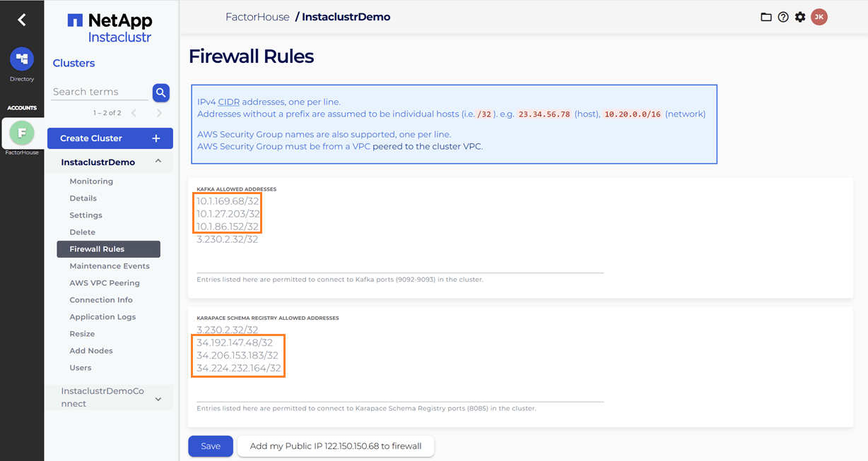 Update firewall rules
