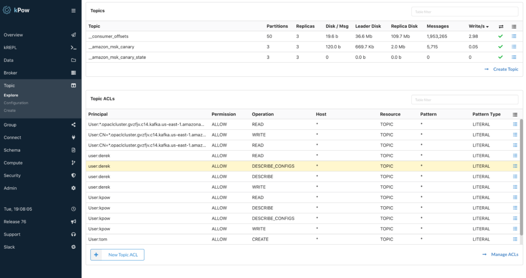 Kpow for Apache Kafka ACL Managment UI